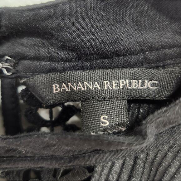 Banana Republic Black Fae Lace Top blouse long sleeve knite small - Picture 7 of 9